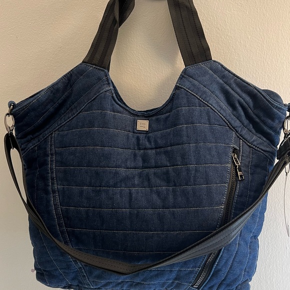 New- Think Royln Puzzle Tote Denim Blue - Picture 6 of 13